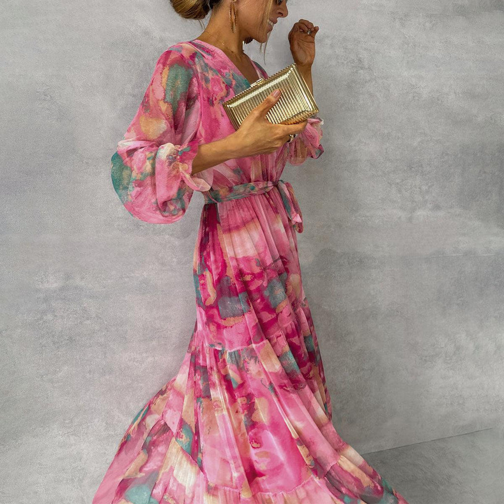 Felicity - Elegant Floral Swing Maxi Dress