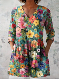 Ines | Long Blouse with V-Neck