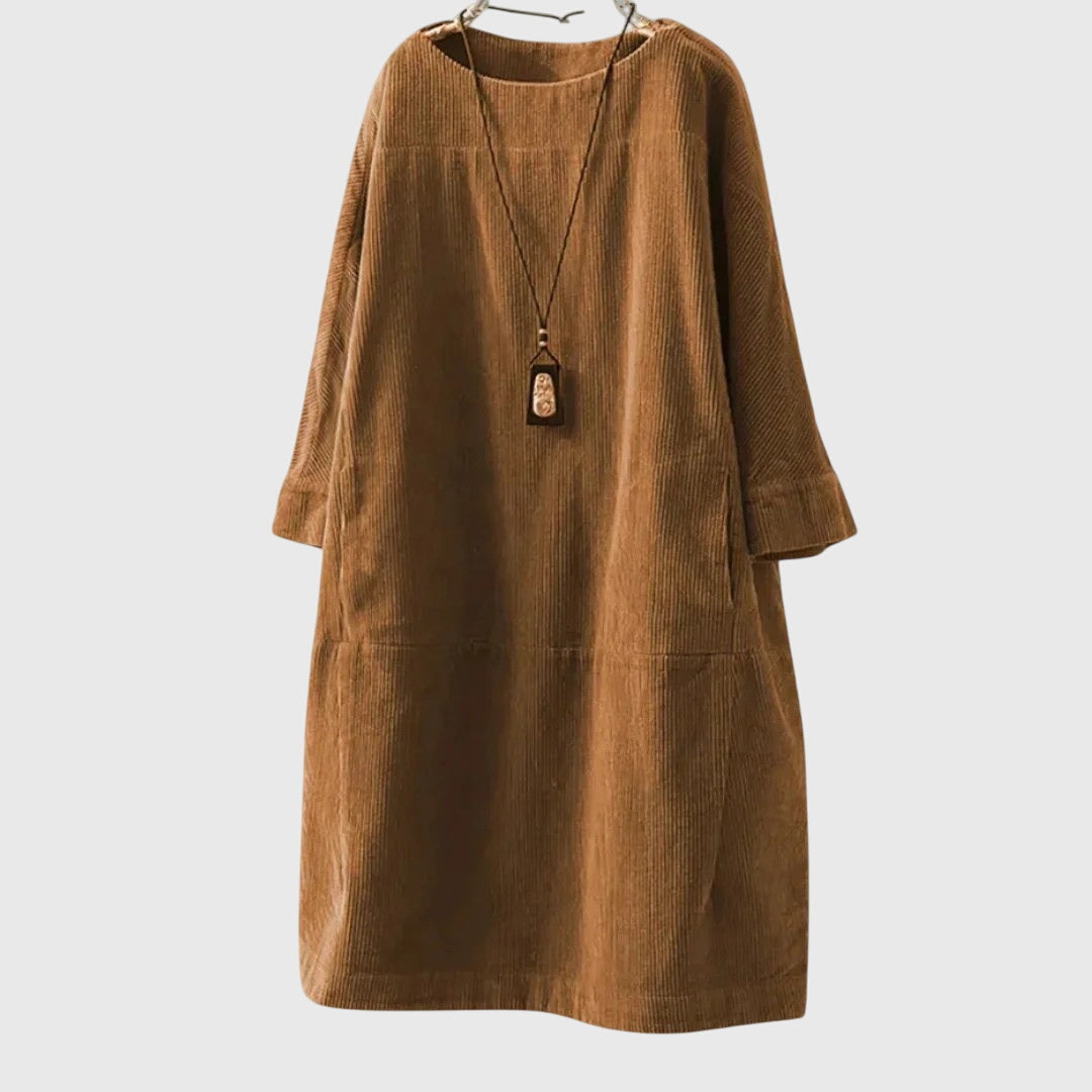 Annie | Relaxed Corduroy Midi Dress