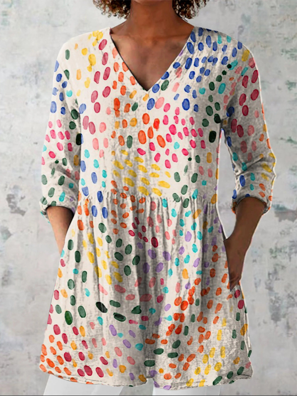 Bernadette | Long Blouse with V-Neck