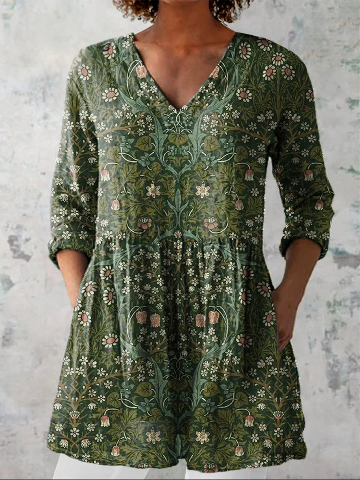 Addison | Long Blouse with V-Neck