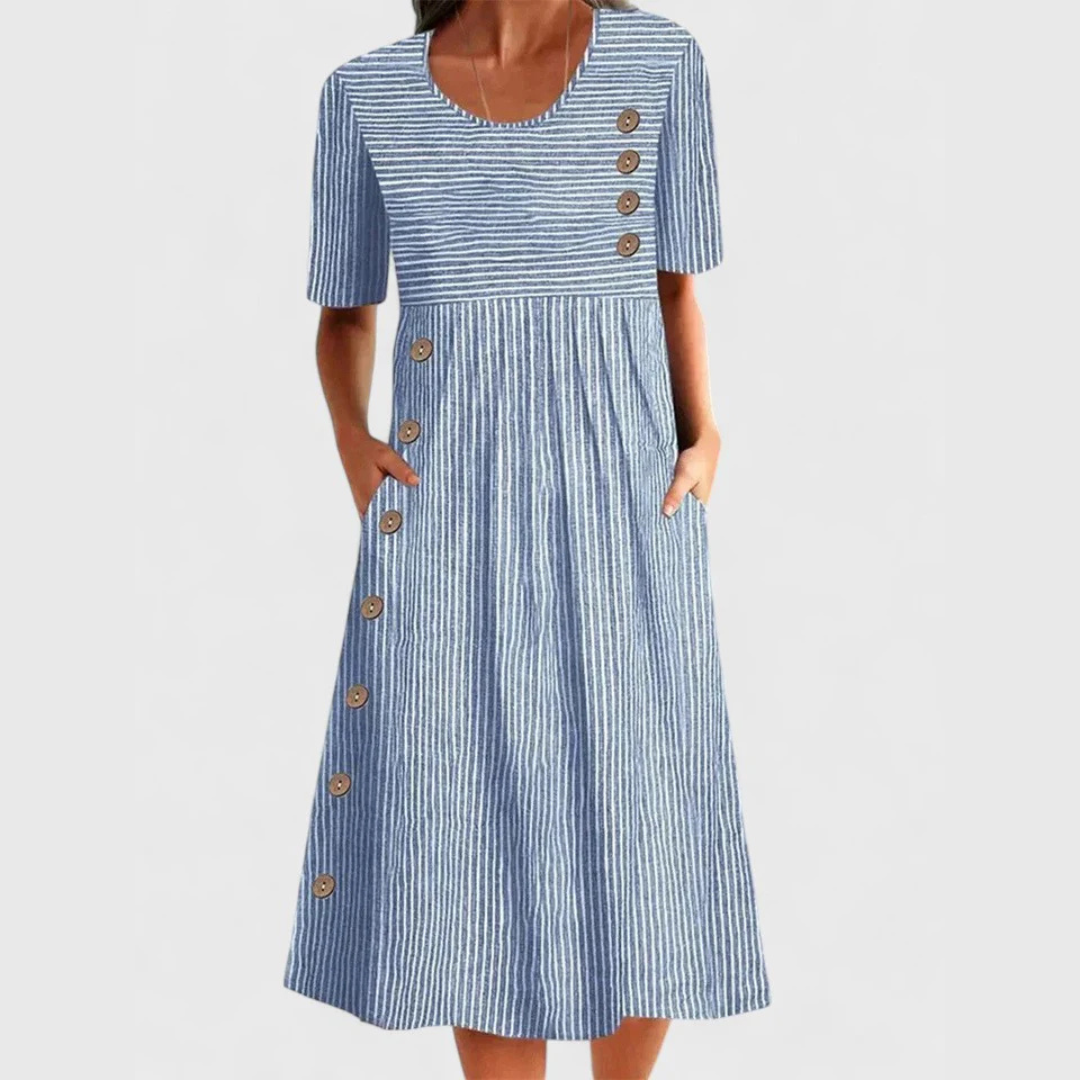Annie | Striped Midi Dress