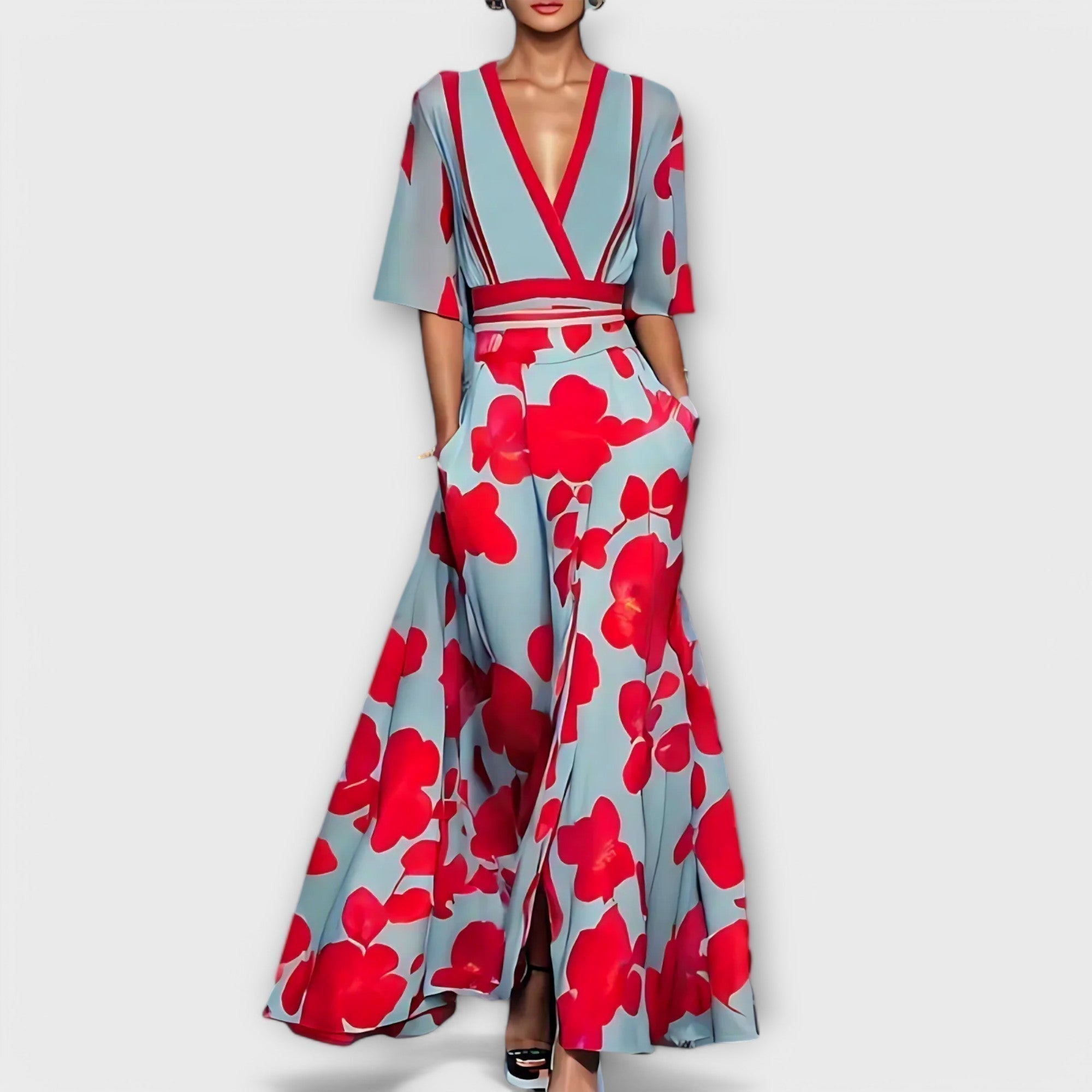 Elise - Elegant Floral Wallet Dress