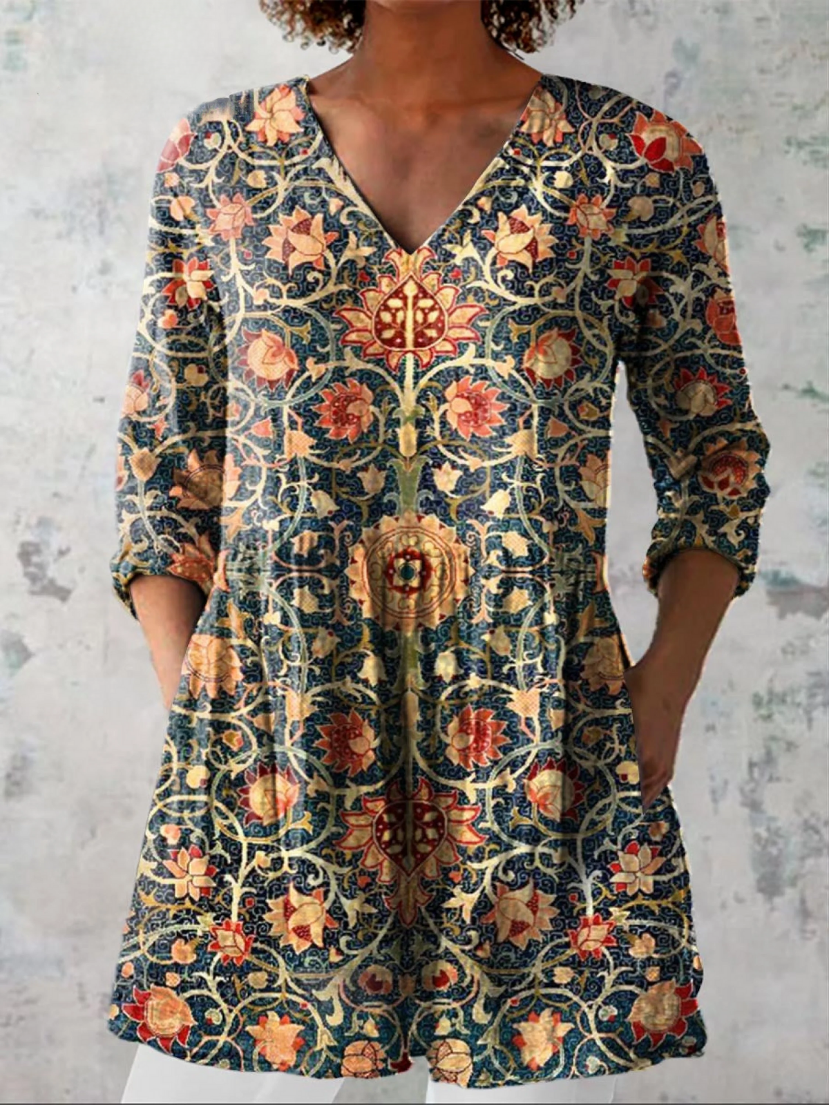 Elara | Long Blouse with V-Neck
