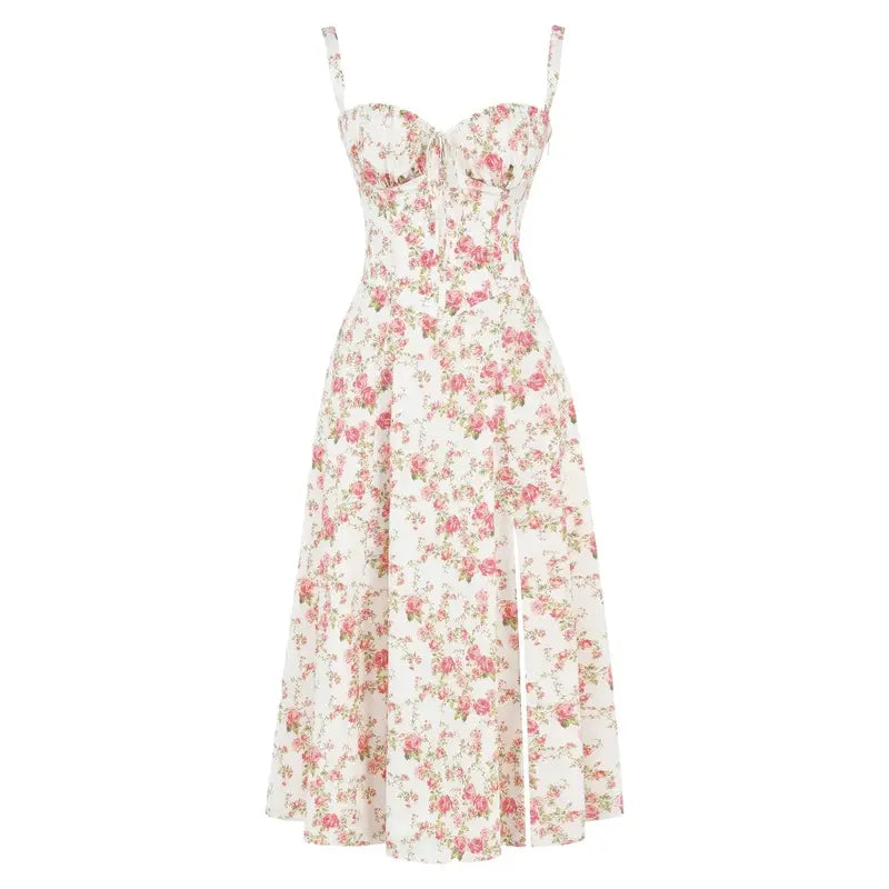 Oakley - Elegant French Style Belted Strap Dress