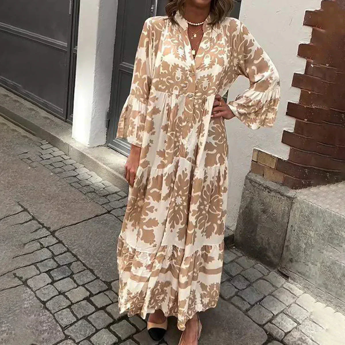 Avielle - Fashionable Printed Boho Maxi Dress