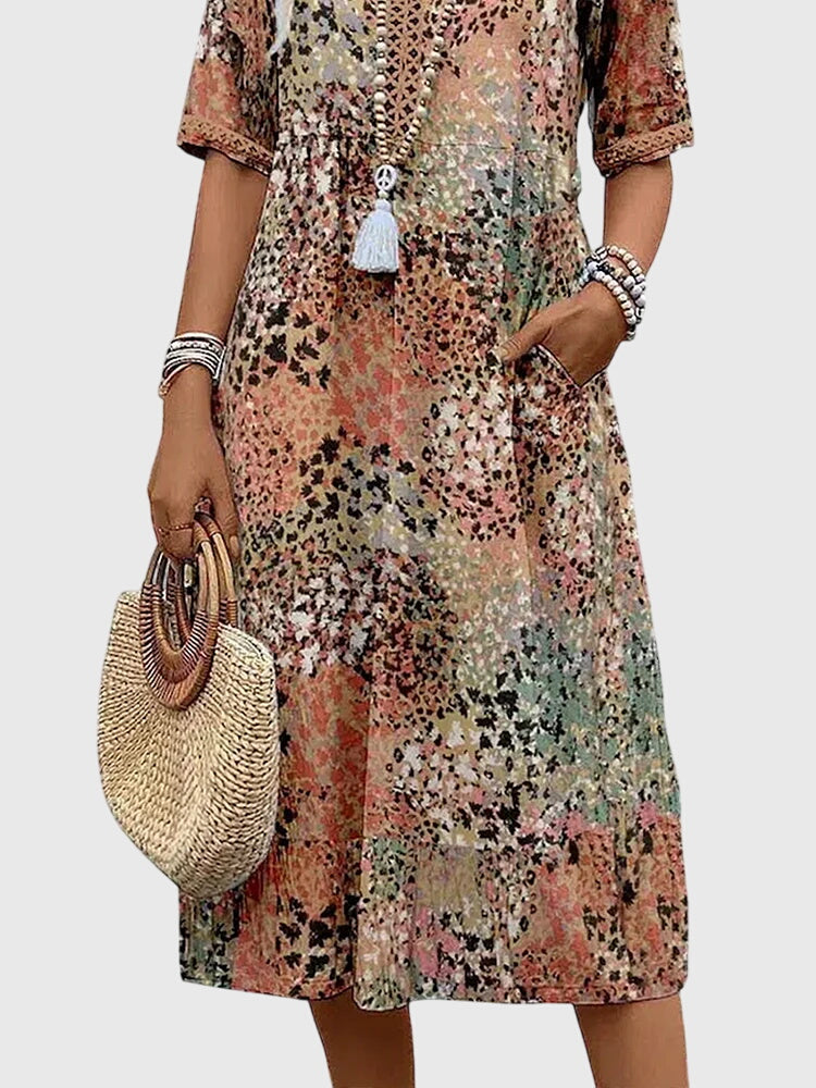 Annie | Elegant Floral Midi Dress