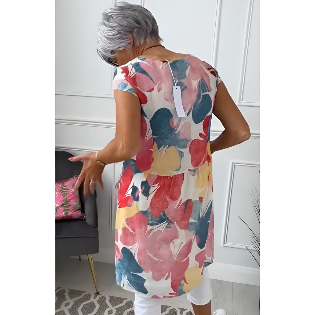 Evelyn - Casual Pocketed Short Sleeve Dress
