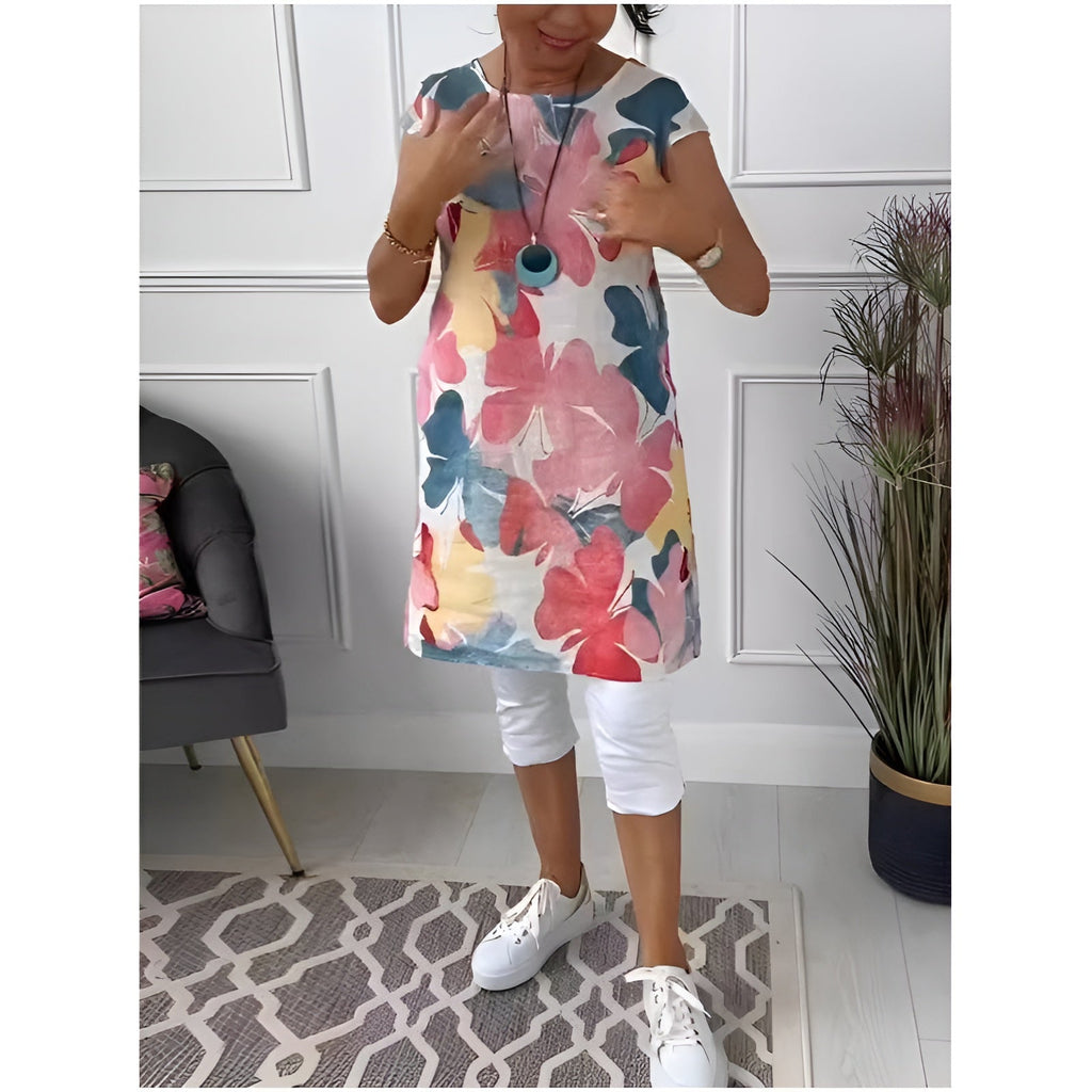 Evelyn - Casual Pocketed Short Sleeve Dress