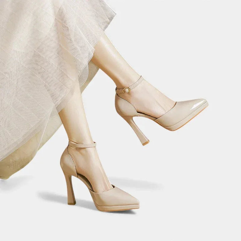 Evette Leather Heels
