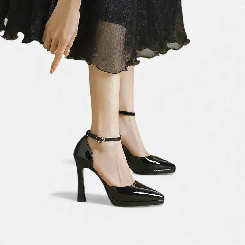 Evette Leather Heels