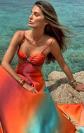 Saylor - Gradient Backless Sleeveless Sling Maxi Dress
