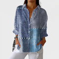 Olivia | Ocean Patchwork Blouse