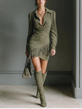 Hazel | Viscose Mini Dress With V-Neckline