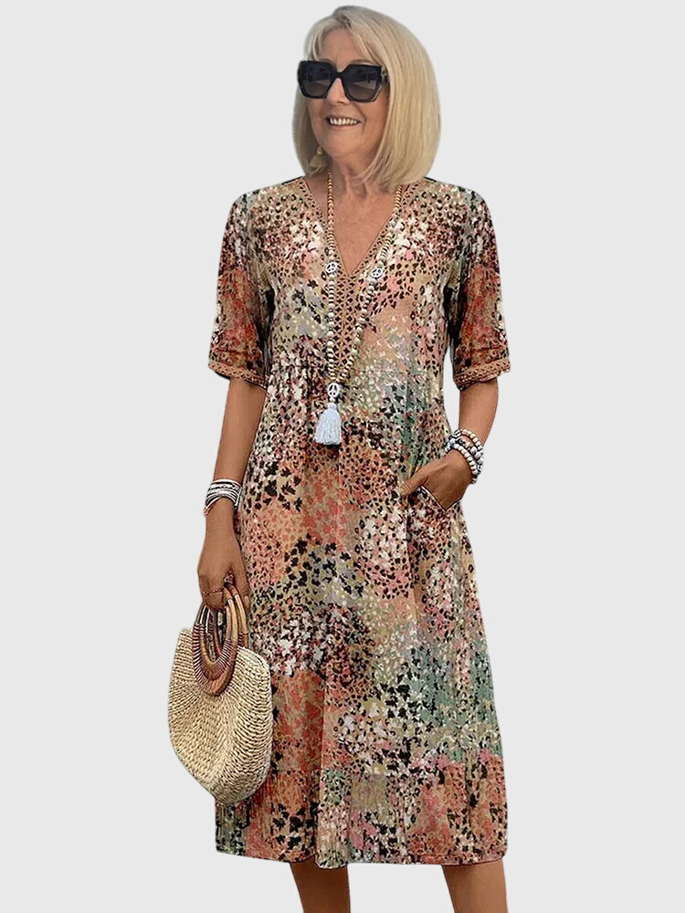 Annie | Elegant Floral Midi Dress