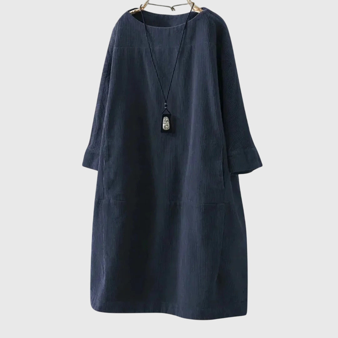 Annie | Relaxed Corduroy Midi Dress
