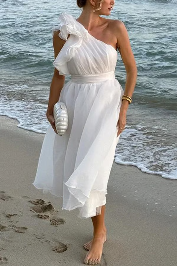 Bellamy - Chic Slanted Elegance Summer Dress