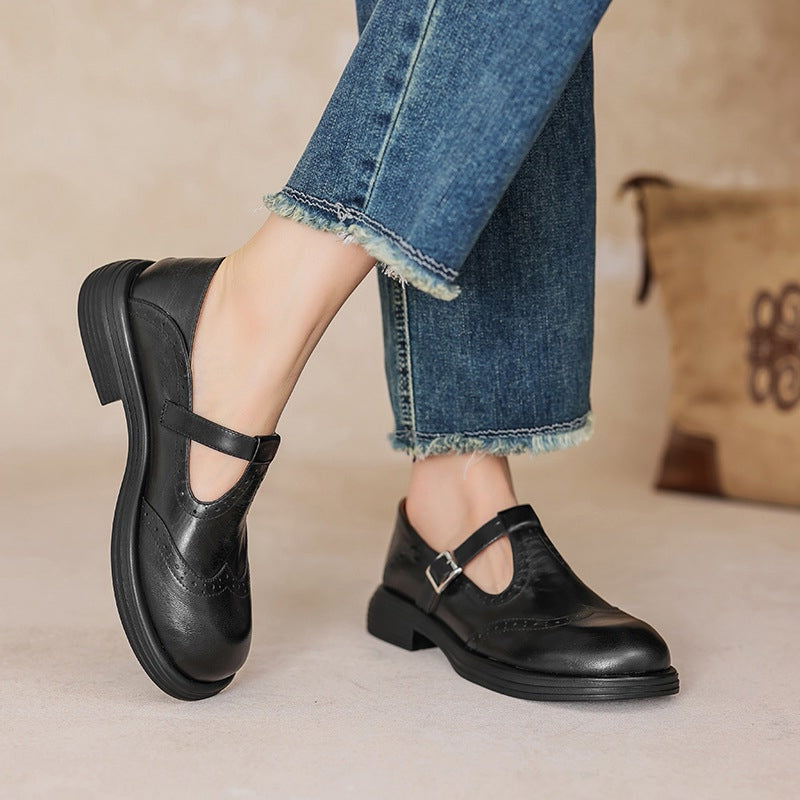 Annie | Leather Mary Janes