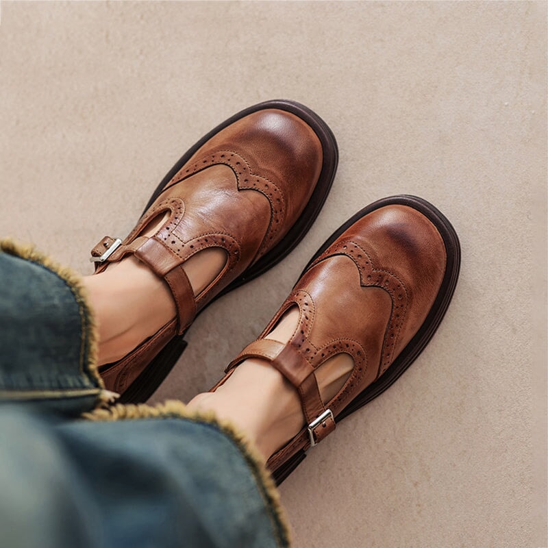 Annie | Leather Mary Janes