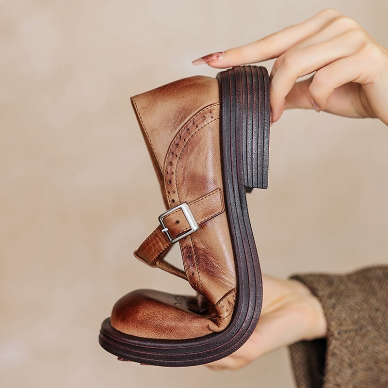 Annie | Leather Mary Janes