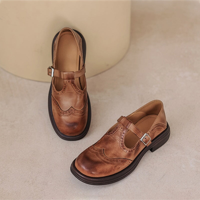 Annie | Leather Mary Janes